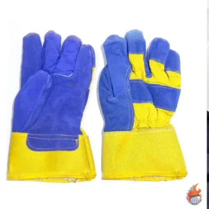 دستکش کف دوبل چرم خزدار پاکستانی